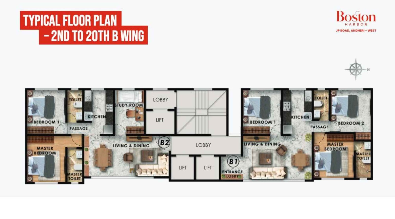 Boston-Harbor-Typical-floor-plan-2nd-to-20th-B-wing